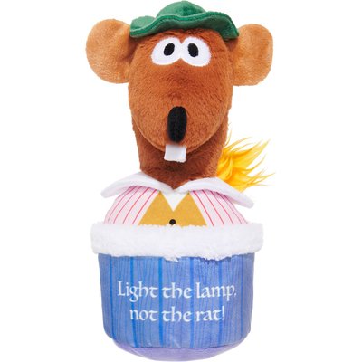BARK BARK Lamplighter Rizzo the Rat Squeaky Treat Dispensing Dog Toy, Medium/Large