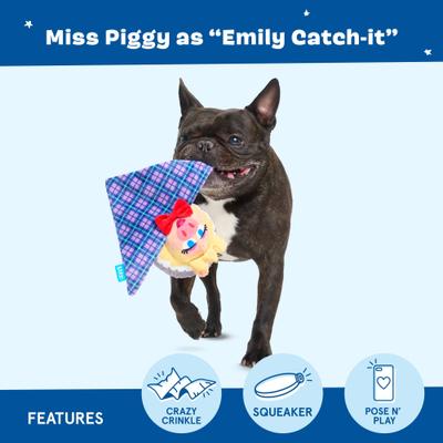 Show full view: BARK Miss Piggy as Emily Catch-it Squeaky Dog Chew Toy, Medium/Large slide 3 of 6