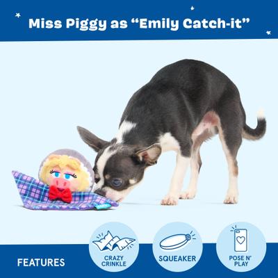 Show full view: BARK Miss Piggy as Emily Catch-it Squeaky Dog Chew Toy, Small slide 4 of 7