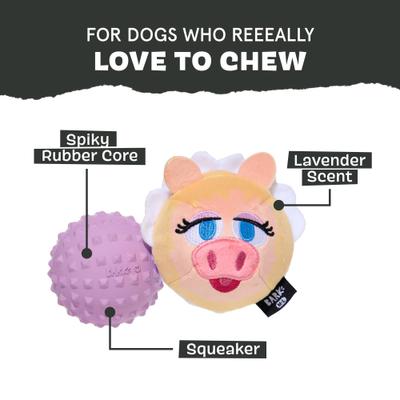 Show full view: BARK Miss Piggy as Bouncing Emily Catch-it Squeaky Dog Chew Toy, Small slide 4 of 6