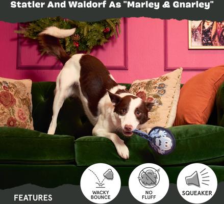 Show full view: BARK Statler & Waldorf as Marley & Gnarley Squeaky Dog Chew Toy, Medium slide 4 of 8