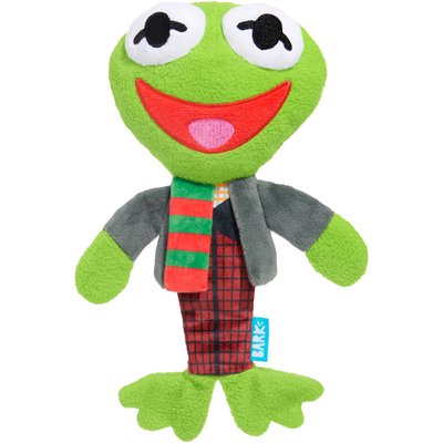 BARK BARK Kermit the Frog as Bob Catch-It Squeaky Plush Dog Toy, Medium/Large