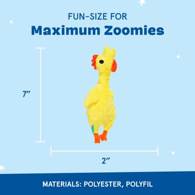 Show full view: BARK Fozziwigs Rubber Chicken Squeaky Dog Chew Toy, Small slide 2 of 6