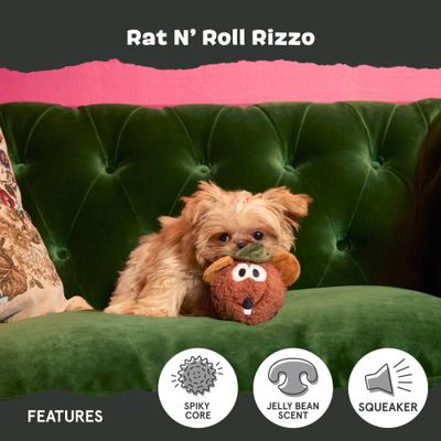 Show full view: BARK Rat N Roll Rizzo Squeaky Dog Chew Toy, Small slide 3 of 6