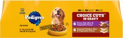 Pedigree Choice Cuts in Gravy Prime Rib, Rice & Vegetable Flavor & Roasted Chicken Adult Canned Wet Dog Food Variety Pack, 13.2-oz, case of 12 slide 2 of 9