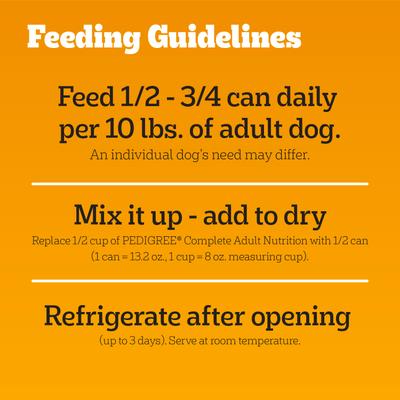 Show full view: Pedigree Choice Cuts in Gravy Steak & Vegetable Flavor Adult Canned Wet Dog Food, 13.2-oz can, bundle of 24  slide 8 of 12