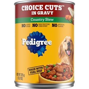 Pedigree Choice Cuts in Gravy Country Stew Adult Canned Wet Dog Food, 13.2-oz can, case of 24