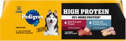 Pedigree High Protein Beef & Lamb Flavor in Gravy & Chicken & Turkey Flavor in Gravy Variety Pack Adult Canned Wet Dog Food, 13.2-oz can, bundle of 36 