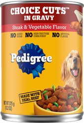 Pedigree Choice Cuts in Gravy Steak & Vegetable Flavor Adult Canned Wet Dog Food 13.2-oz, case of 12