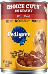 Pedigree Choice Cuts in Gravy with Beef Adult Canned Wet Dog Food, 22-oz, case of 12