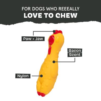 Show full view: BARK Fozziwig Factory Prop Chicken Tough Dog Chew Toy, Large slide 5 of 8