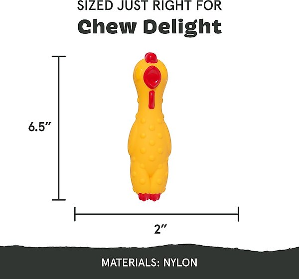 Show full view: BARK Fozziwig Factory Prop Chicken Tough Dog Chew Toy, Medium slide 2 of 7