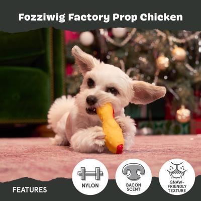 Show full view: BARK Fozziwig Factory Prop Chicken Tough Dog Chew Toy, Small slide 3 of 7