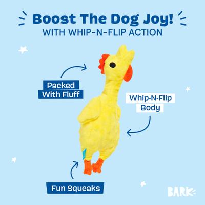 Show full view: BARK Fozziwigs Rubber Chicken Squeaky Dog Chew Toy, Small slide 4 of 6