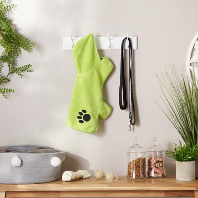 Show full view: Bone Dry Embroidered Paw Microfiber Dog Robe, Lettuce Green, Small slide 6 of 7