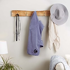 Bone Dry Embroidered Paw Microfiber Dog Robe, Stonewash Blue, Large slide 2 of 5