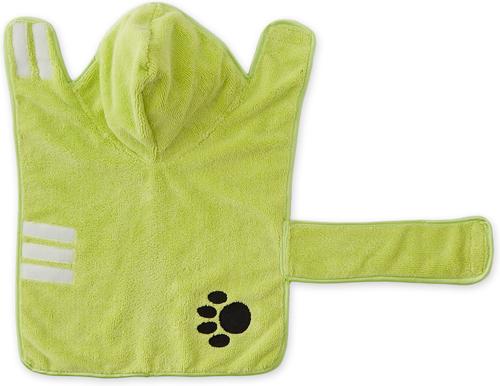 Show full view: Bone Dry Embroidered Paw Microfiber Dog Robe, Lettuce Green, Small slide 3 of 7