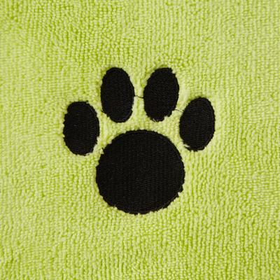 Show full view: Bone Dry Embroidered Paw Microfiber Dog Robe, Lettuce Green, Small slide 4 of 7