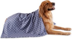 Bone Dry Embroidered Microfiber Dog Towel, Stonewash Blue, Large