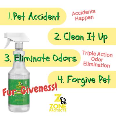 Show full view: Zone Protects Fur-giveness Odor Eliminator Dog, Cat & Small Pet Odor Remover Spray, 32-fl oz bottle slide 4 of 5