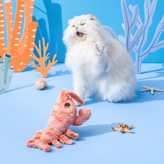 EYS Jumping Lobster Flop & Jump Interactive Plush Cat Toy with Catnip