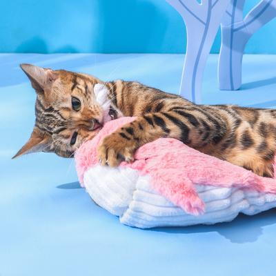 Show full view: EYS Narwhal Unicorn Whale Flop & Jump Interactive Plush Cat Toy with Catnip slide 2 of 10