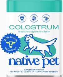 Native Pet Colostrum Immune System Powder Supplement for Dogs, 2.2-oz bag