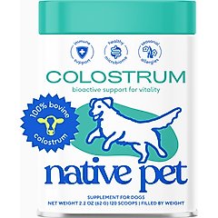 Native Pet Colostrum Immune System Powder Supplement for Dogs, 2.2-oz bag