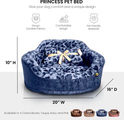 Dream Black Label Leopard Princess Dog & Cat Bed, Navy, Medium slide 2 of 7