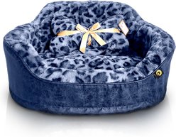 Dream Black Label Leopard Princess Dog & Cat Bed, Navy, Medium
