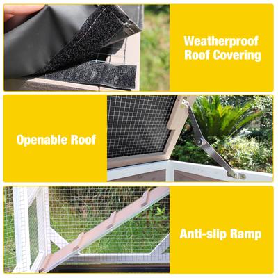 Show full view: Aivituvin Premium 2-Story Wooden Rabbit Hutch, Brown, 39-in slide 5 of 7