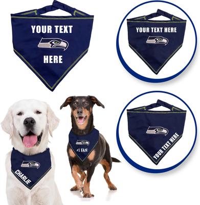 Show full view: Pets First NFL Seattle Seahawks Personalized Dog Bandana, Large/X-Large slide 3 of 5
