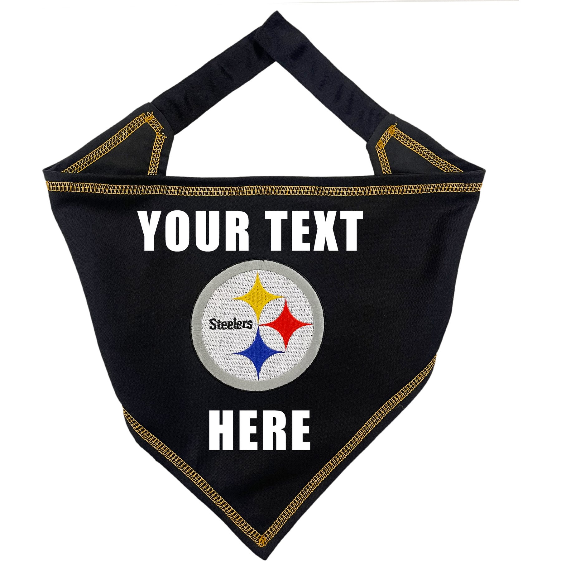Pets First NFL Pittsburgh Steelers Personalized Dog Bandana, Large/X-Large