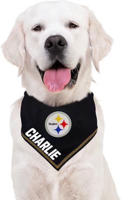 Show full view: Pets First NFL Pittsburgh Steelers Personalized Dog Bandana, Large/X-Large slide 5 of 5