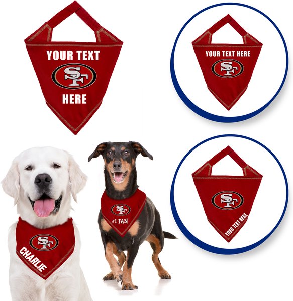 Show full view: Pets First NFL San Francisco 49Ers Personalized Dog Bandana, Large/X-Large slide 3 of 5