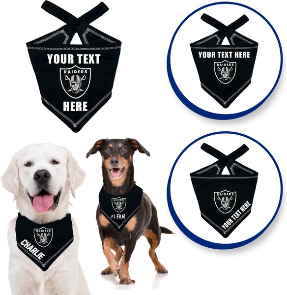 Show full view: Pets First NFL Oakland Raiders Personalized Dog Bandana, Small/Medium slide 3 of 5