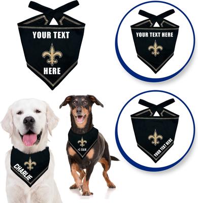Show full view: Pets First NFL New Orleans Saints Personalized Dog Bandana, Large/X-Large slide 3 of 5