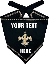 Pets First NFL New Orleans Saints Personalized Dog Bandana, Small/Medium