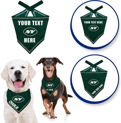 Show full view: Pets First NFL New York Jets Personalized Dog Bandana, Small/Medium slide 3 of 5