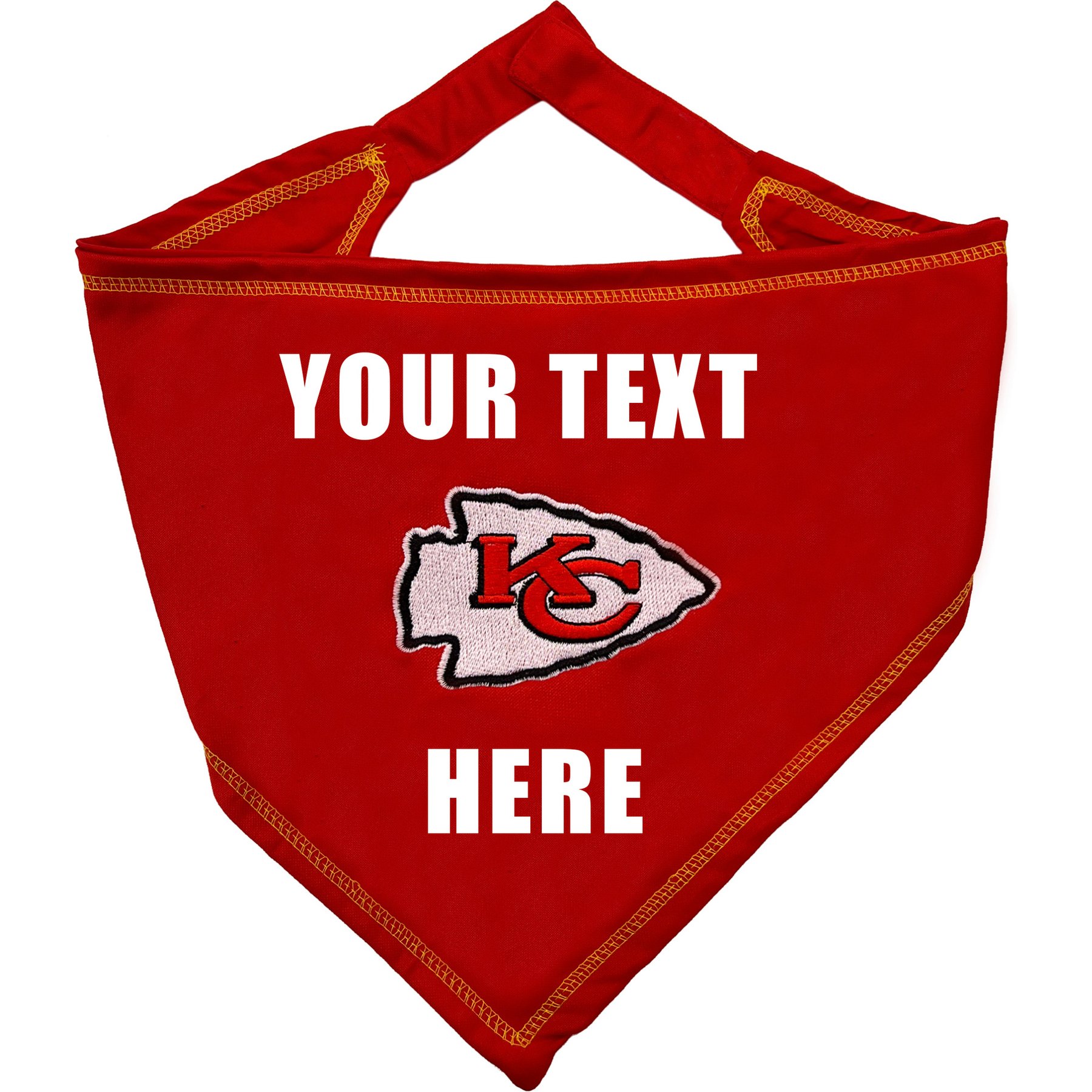 Pets First NFL Kansas City Chiefs Personalized Dog Bandana, Large/X-Large