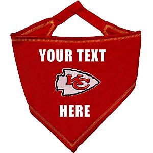 Pets First NFL Kansas City Chiefs Personalized Dog Bandana, Large/X-Large