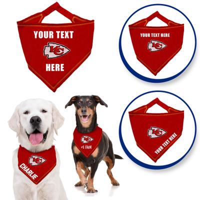 Show full view: Pets First NFL Kansas City Chiefs Personalized Dog Bandana, Large/X-Large slide 4 of 6