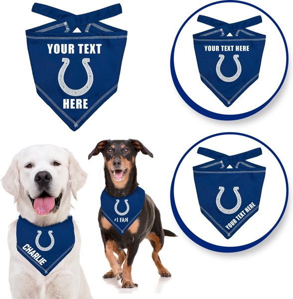 Show full view: Pets First NFL Indianapolis Colts Personalized Dog Bandana, Small/Medium slide 3 of 5