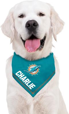 Show full view: Pets First NFL Miami Dolphins Personalized Dog Bandana, Small/Medium slide 5 of 5