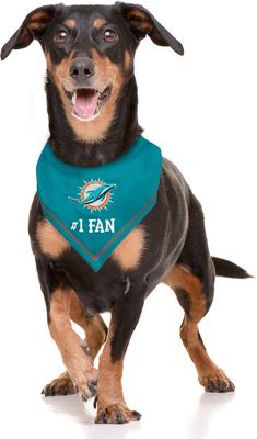 Show full view: Pets First NFL Miami Dolphins Personalized Dog Bandana, Small/Medium slide 4 of 5