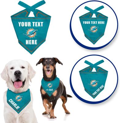 Show full view: Pets First NFL Miami Dolphins Personalized Dog Bandana, Small/Medium slide 3 of 5