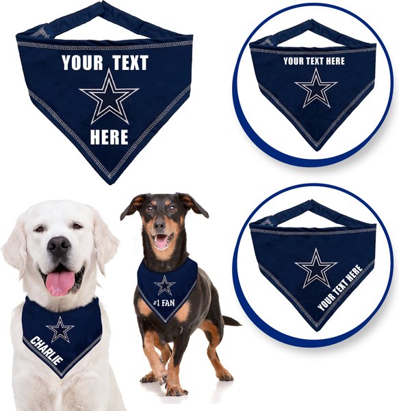 Show full view: Pets First NFL Dallas Cowboys Personalized Dog Bandana, Small/Medium slide 3 of 5