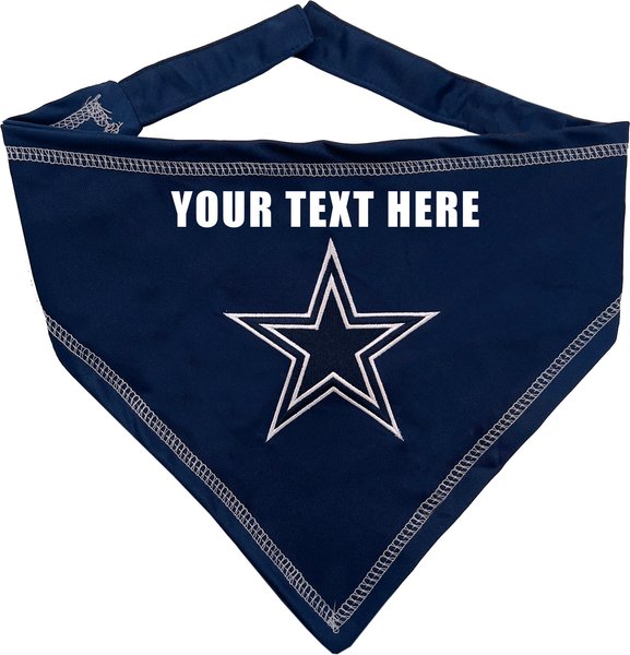 Show full view: Pets First NFL Dallas Cowboys Personalized Dog Bandana, Small/Medium slide 1 of 5