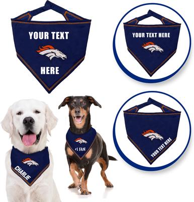 Show full view: Pets First NFL Denver Broncos Personalized Dog Bandana, Large/X-Large slide 3 of 5