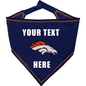 Pets First NFL Denver Broncos Personalized Dog Bandana, Small/Medium